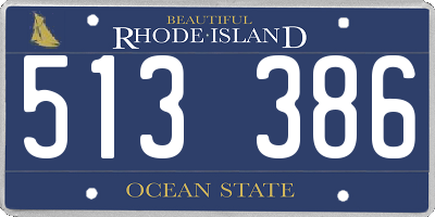 RI license plate 513386