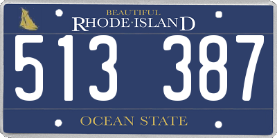RI license plate 513387