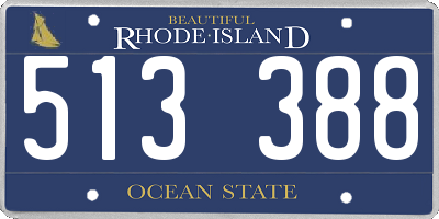 RI license plate 513388