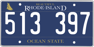 RI license plate 513397