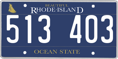 RI license plate 513403