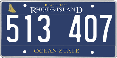 RI license plate 513407