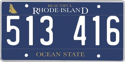 RI license plate 513416