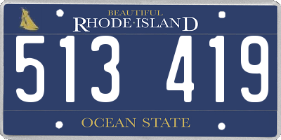 RI license plate 513419