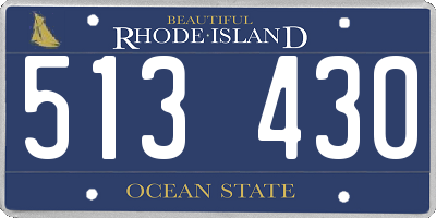 RI license plate 513430