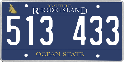 RI license plate 513433