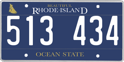 RI license plate 513434
