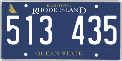 RI license plate 513435