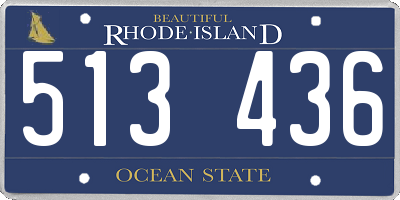 RI license plate 513436