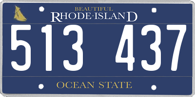 RI license plate 513437
