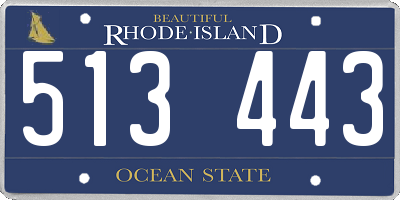RI license plate 513443