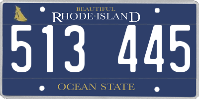 RI license plate 513445