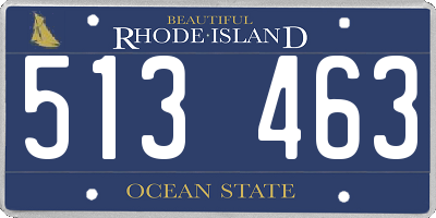 RI license plate 513463
