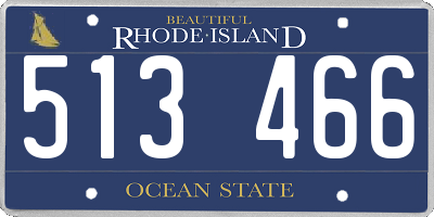 RI license plate 513466