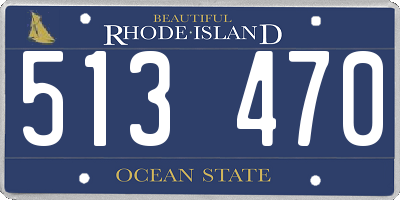 RI license plate 513470