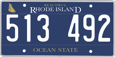 RI license plate 513492