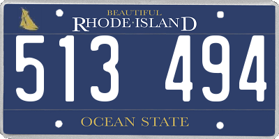 RI license plate 513494
