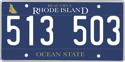 RI license plate 513503