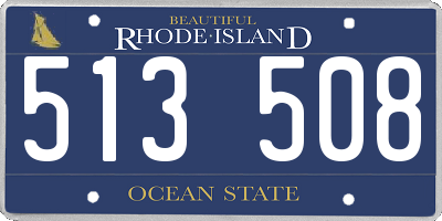 RI license plate 513508