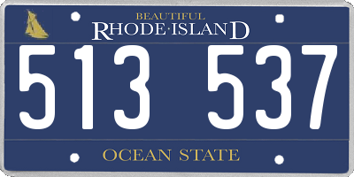 RI license plate 513537