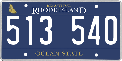 RI license plate 513540