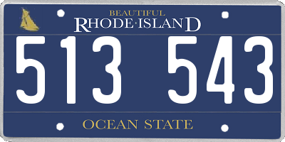 RI license plate 513543