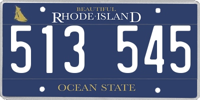 RI license plate 513545