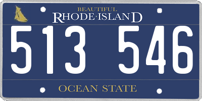 RI license plate 513546