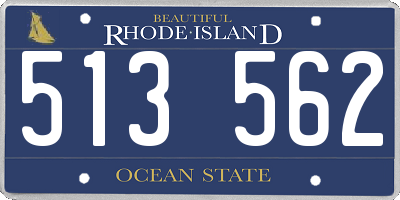 RI license plate 513562
