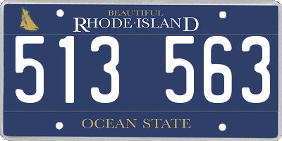 RI license plate 513563