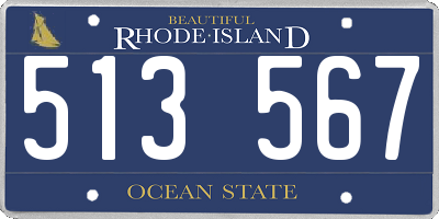 RI license plate 513567
