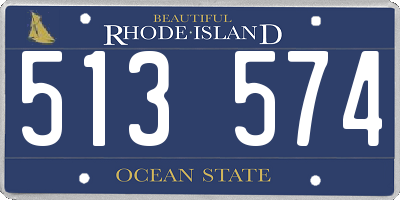 RI license plate 513574