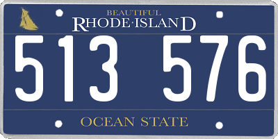 RI license plate 513576