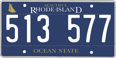 RI license plate 513577