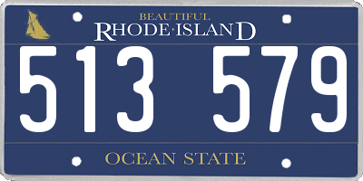 RI license plate 513579