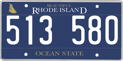 RI license plate 513580