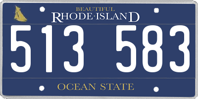 RI license plate 513583