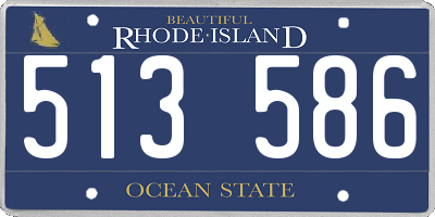 RI license plate 513586