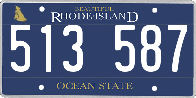 RI license plate 513587