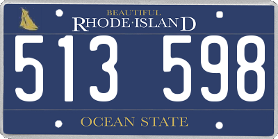 RI license plate 513598
