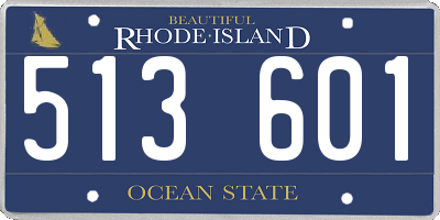 RI license plate 513601