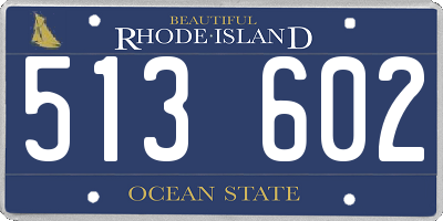RI license plate 513602