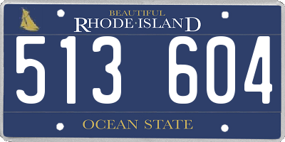 RI license plate 513604