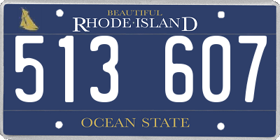 RI license plate 513607