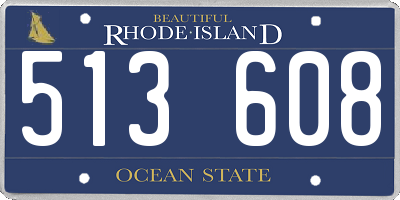 RI license plate 513608