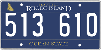 RI license plate 513610