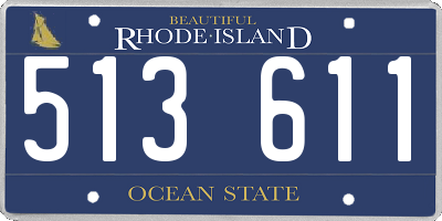 RI license plate 513611
