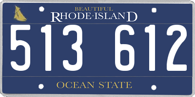 RI license plate 513612