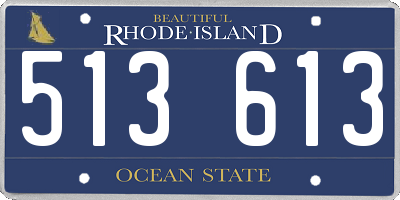 RI license plate 513613