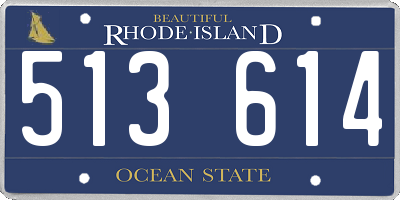 RI license plate 513614
